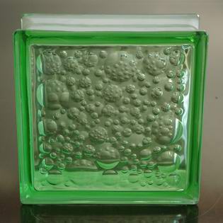 Green Water Bubble Glass Block